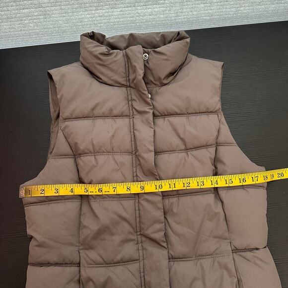 Gap Brown Snap Zipper Front Closure Lined Puffer Vest Women's Size Medium FLAWED - Picture 10 of 12